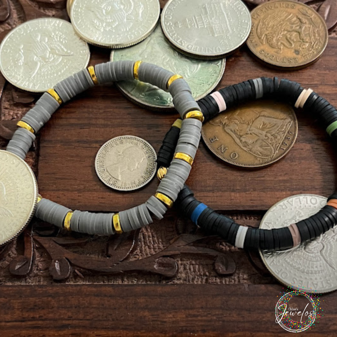 Bonnie & Clyde Heishi Clay Bracelets