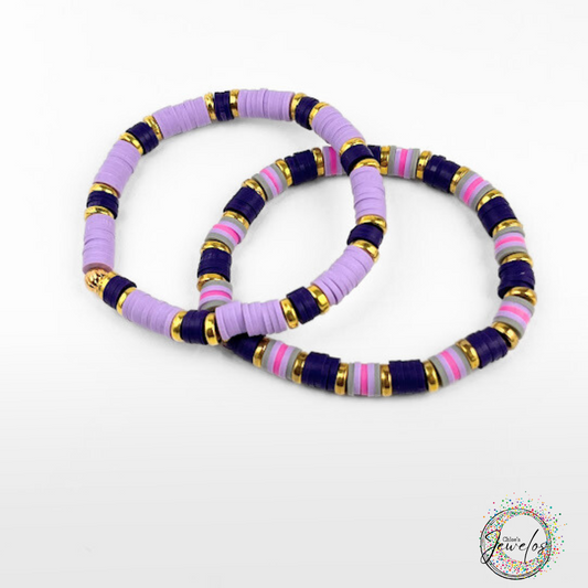 Purple Passion Heishi Clay Bracelets